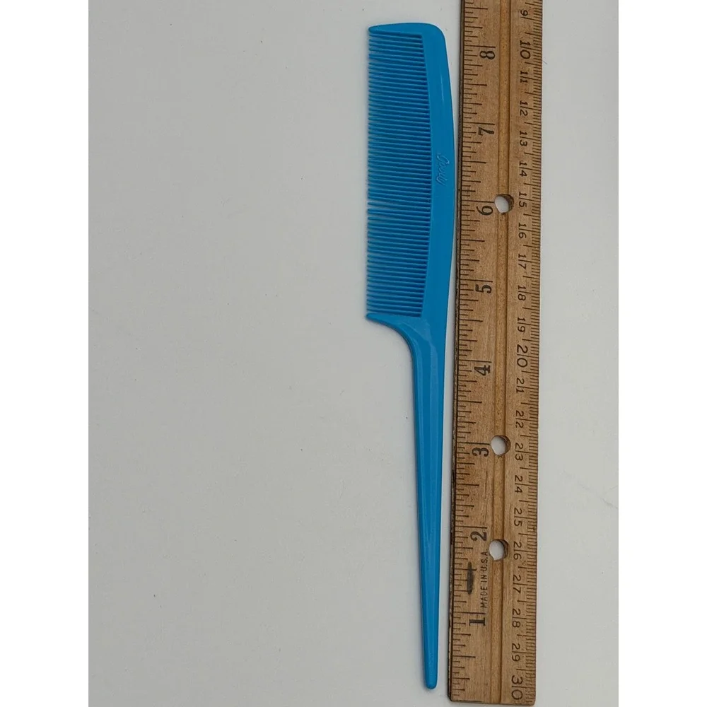 Vintage Goody Blue Rat Tail Comb Fine Tooth Hair‎ Styling Tool Made in USA